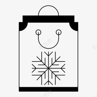 寒冷购物袋寒冷季节图标图标