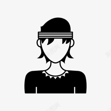 戴帽子的女人化身无脸图标图标