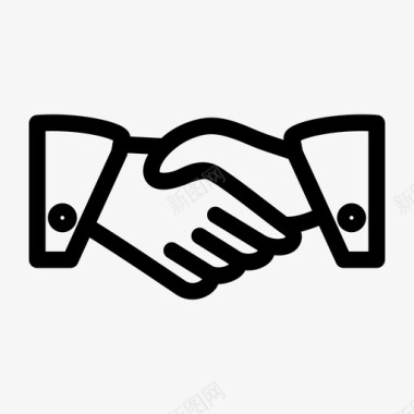 商务合作横幅握手商务合作图标图标