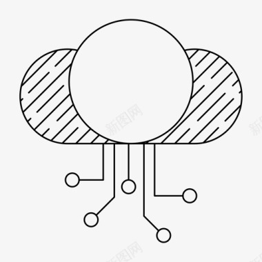 设计数字数字数据电路云图标图标