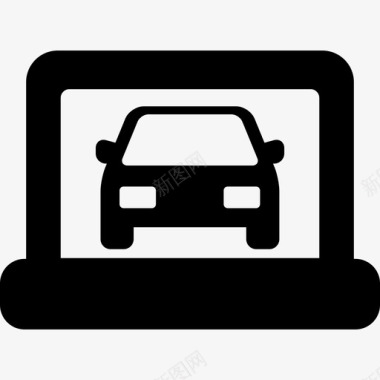 笔记本电脑技术汽车上的汽车图标图标