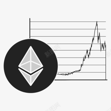 多彩图表加密货币区块链以太坊图标图标