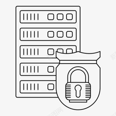 入场卷设计服务器保护信息锁图标图标