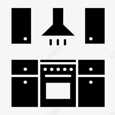 厨房排气罩厨柜图标图标