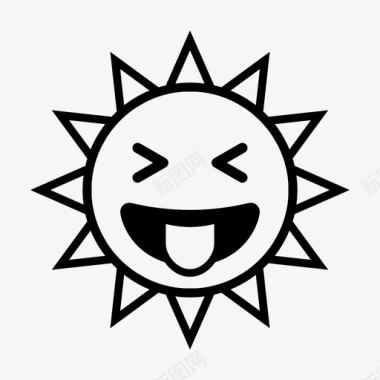 卡通简笔太阳太阳表情嘲笑图标图标