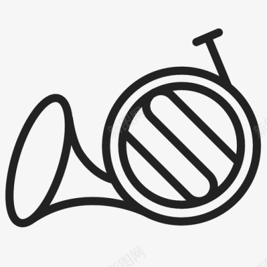 法国喇叭管乐器图标图标