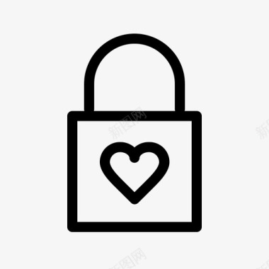 爱情锁挂锁爱情信物图标图标