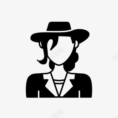 女性服装戴帽子的女人头像女性图标图标