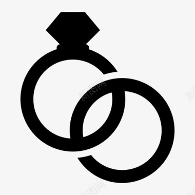 结婚戒指黄金珠宝图标图标