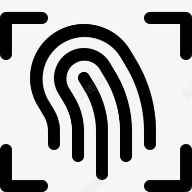 手指扫描印记身份验证生物识别图标图标