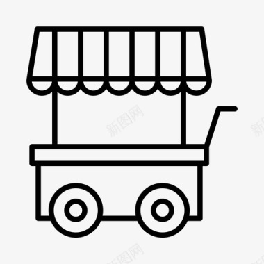小贩推车食品车图标图标
