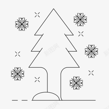 寒冷树圣诞节寒冷图标图标