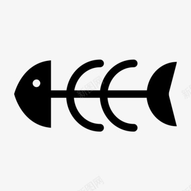 鱼骨海雕文图标图标