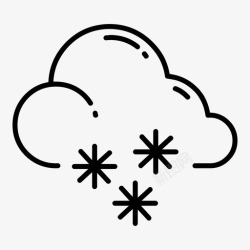 下雪云下雪云天气图标高清图片