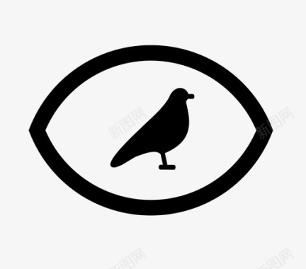 看鸟眼睛痴迷图标图标