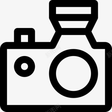单反镜头线稿单反相机摄影专业图标图标