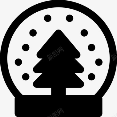 雪球装饰松树图标图标
