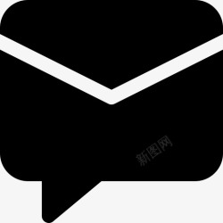 气泡信封聊天电子邮件气泡信封图标高清图片