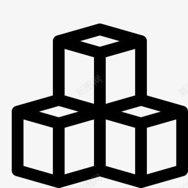 等分立方体堆叠全等立方体堆叠方块图标图标