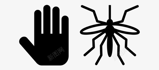 禁止蚊子阻止蚊子禁止手图标图标