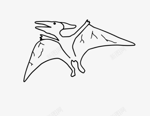 翼龙恐龙苍蝇图标图标