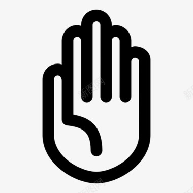 五指张开手手指手势图标图标