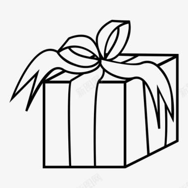生日礼物包装盒图标图标
