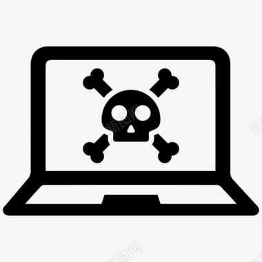黑客电脑笔记本电脑病毒图标图标