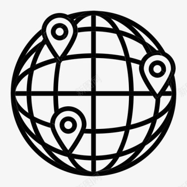 全球业务地点网络图标图标