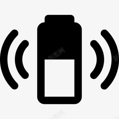 智能手机无线充电电池感应图标图标