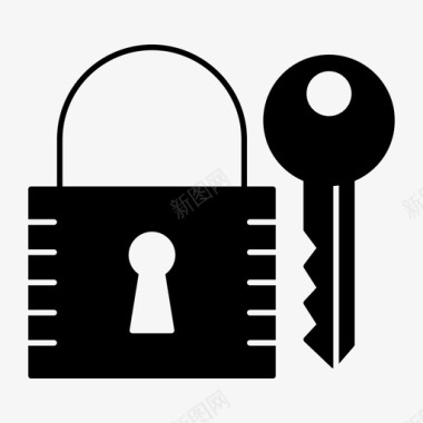 网页搜索锁钥匙保护图标图标