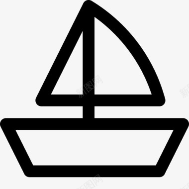 帆船海事单桅帆船图标图标