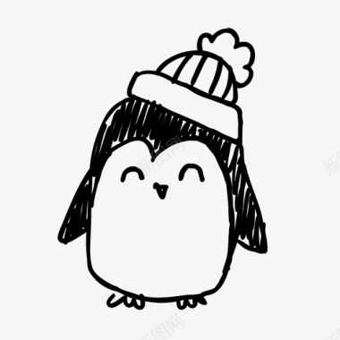 冬天企鹅动物冬天图标图标