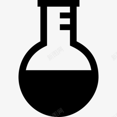 笔触底圆底烧瓶佛罗伦萨烧瓶实验室设备图标图标