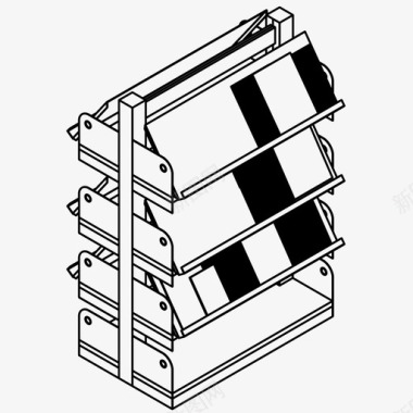 图书货架图书馆书架书店期刊图标图标
