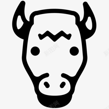 野牛脸美洲野牛水牛图标图标