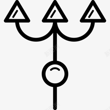 带三个箭头的连接器genericons箭头图标图标