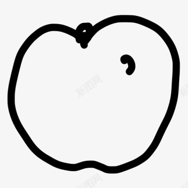 桃子苹果手绘图标图标