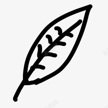 树叶手绘植物图标图标