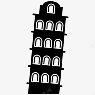 比萨塔建筑意大利图标图标