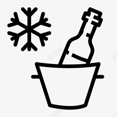 冷饮冰桶瓶子冷饮图标图标