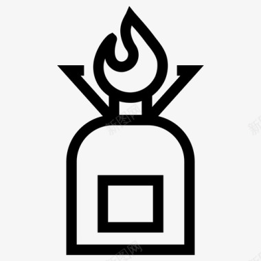 煤气煤气营地烹饪图标图标