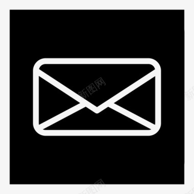 邮件信封实心方形线条图标图标