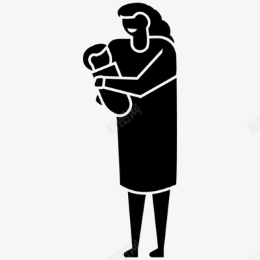 母爱母亲抱着孩子母亲抱着她的孩子婴儿保育图标图标