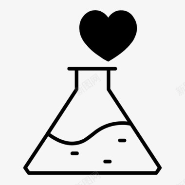 烧瓶化学爱情图标图标
