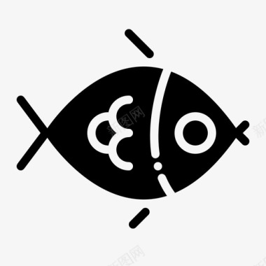 鱼海鲜食物脂肪雕刻图标图标