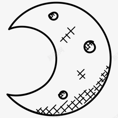 半月月亮新月装饰月亮图标图标