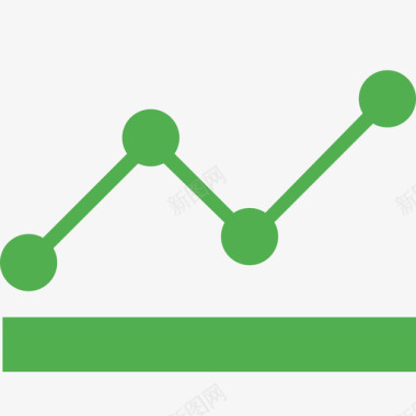 荧光绿背景折线图绿图标
