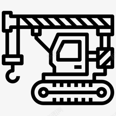 履带起重机建筑施工车图标图标