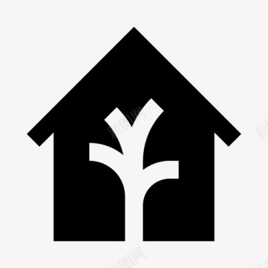 房屋设计建筑房地产绿色房屋图标图标